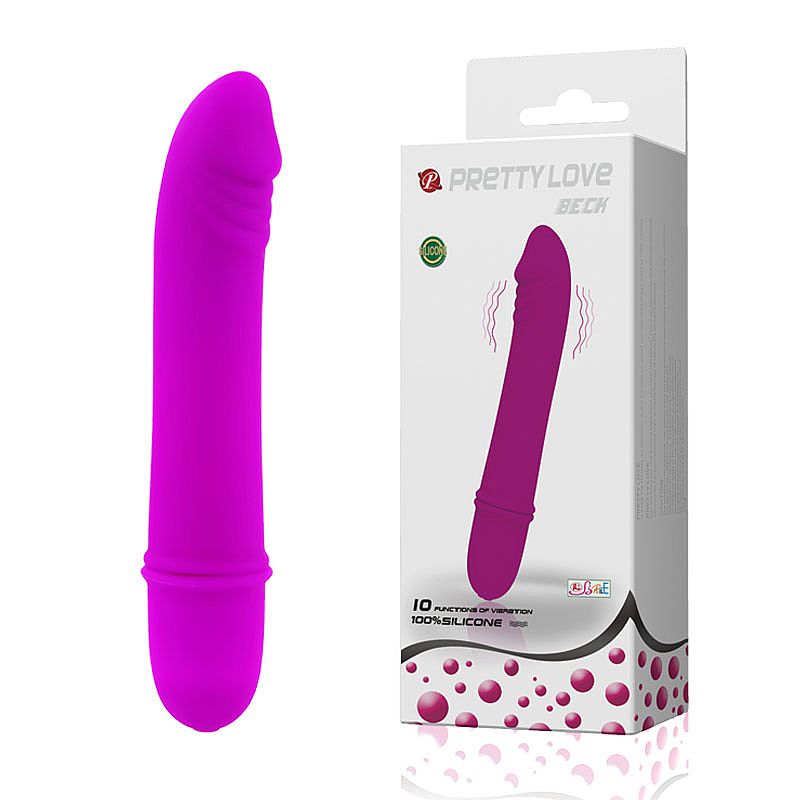 VIBRADOR EM FORMATO DE PÊNIS EM SILICONE COM 10 MODOS DE VIBRAÇÃO - PRETTY LOVE 5413