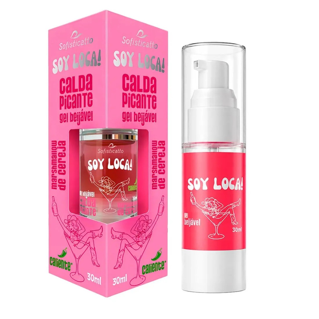 SOY LOCA CALDA PICANTE BEIJÁVEL CALIENTE NÍVEL 1 MARSHMALLOW DE CEREJA 30ML - SOFISTICATTO