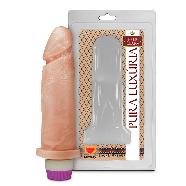 PRÓTESE REALÍSTICA COM VIBRO INTERNO BEGE 15,3X4,5CM - SEXY FANTASY PC010