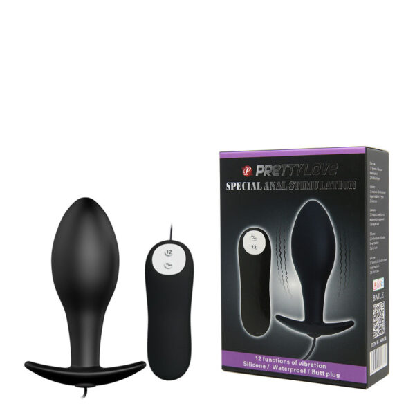 PLUG ANAL VIBRATÓRIO COM 12 MODOS DE VIBRAÇÃO - PRETTY LOVE 040038