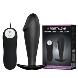 [000432] PLUG ANAL COM PONTA FORMATO DE GLANDE E 12 MODOS DE VIBRAÇÃO - PL045