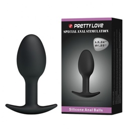 [000433] PLUG ANAL EM SILICONE COM PESO E BASE PARA APOIO - PRETTY LOVE PL043