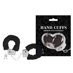 [000513] ALGEMA DE METAL COM PELÚCIA PRETA HAND CUFFS - YOUVIBE AL001P