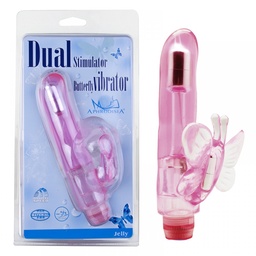 [000526] VIBRADOR COM ESTIMULDOR CLITORIANO BORBOLETA MULTIVELOCIDADE - VB010 83058