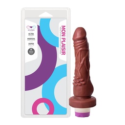 [000547] PRÓTESE COM VIBRO INTERNO E CERDAS MASSAGEADORAS 16 X 3,5 CM CHOCOLATE - SOULSEX SS043VCH