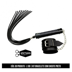 [000571] KIT BRACELETE COM CHICOTE PRETO TIRAS DE 40CM - LA PIMIENTA L188