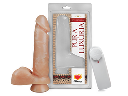 [000627] PRÓTESE REALÍSTICA COM VIBRO EXTERNO SACO E VENTOSA 16X3,5CM - SEXY FANTASY PV024