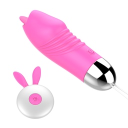 [000824] VIBRADOR BULLET COM LÍNGUA ESTIMULADORA E CONTROLE REMOTO COM 10 MODOS DE VIBRAÇÃO - IMPORTAÇÃO BW041