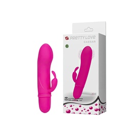 [0000943] VIBRADOR COM ESTIMULADOR DE CLITÓRES E 10 MODOS DE VIBRAÇÃO - PRETTY LOVE 014292